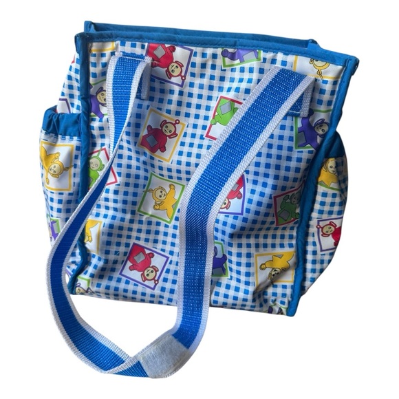VTG 1998 Teletubbies Blue & White Gingham Mini Diaper Bag - Picture 2 of 16